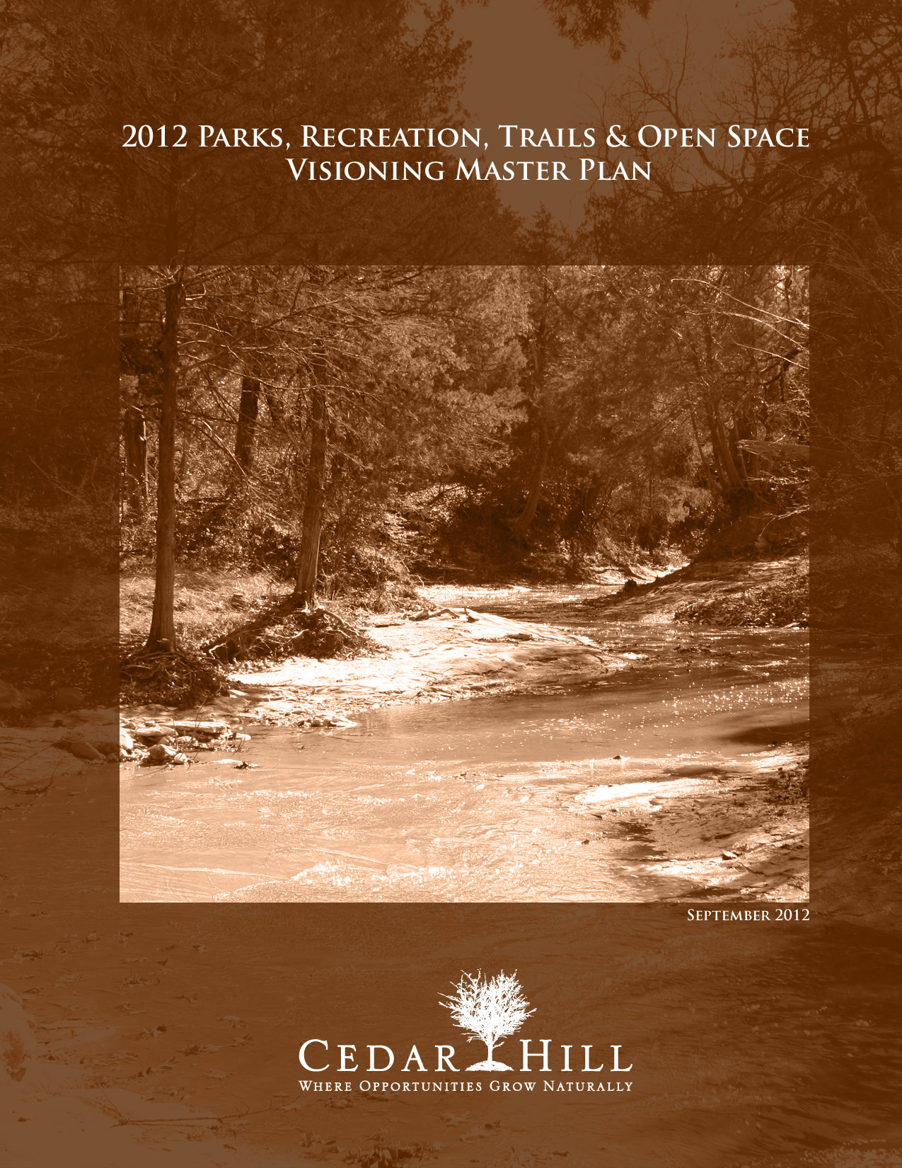 2012 Parks, Recreation, Trails and Open Space Visioning Master Plan Cover
