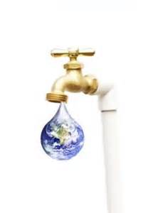 Water Spigot Dropping Earth Water Droplet