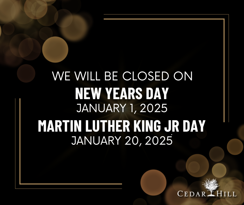 Holiday Closure for New Years and MLK Jr. Day