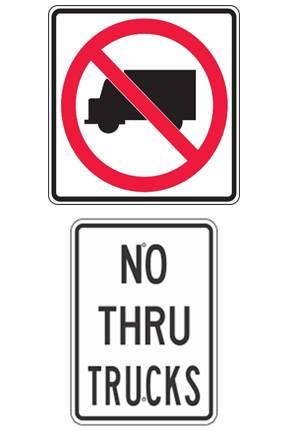 Truck Ordinance Signage Map