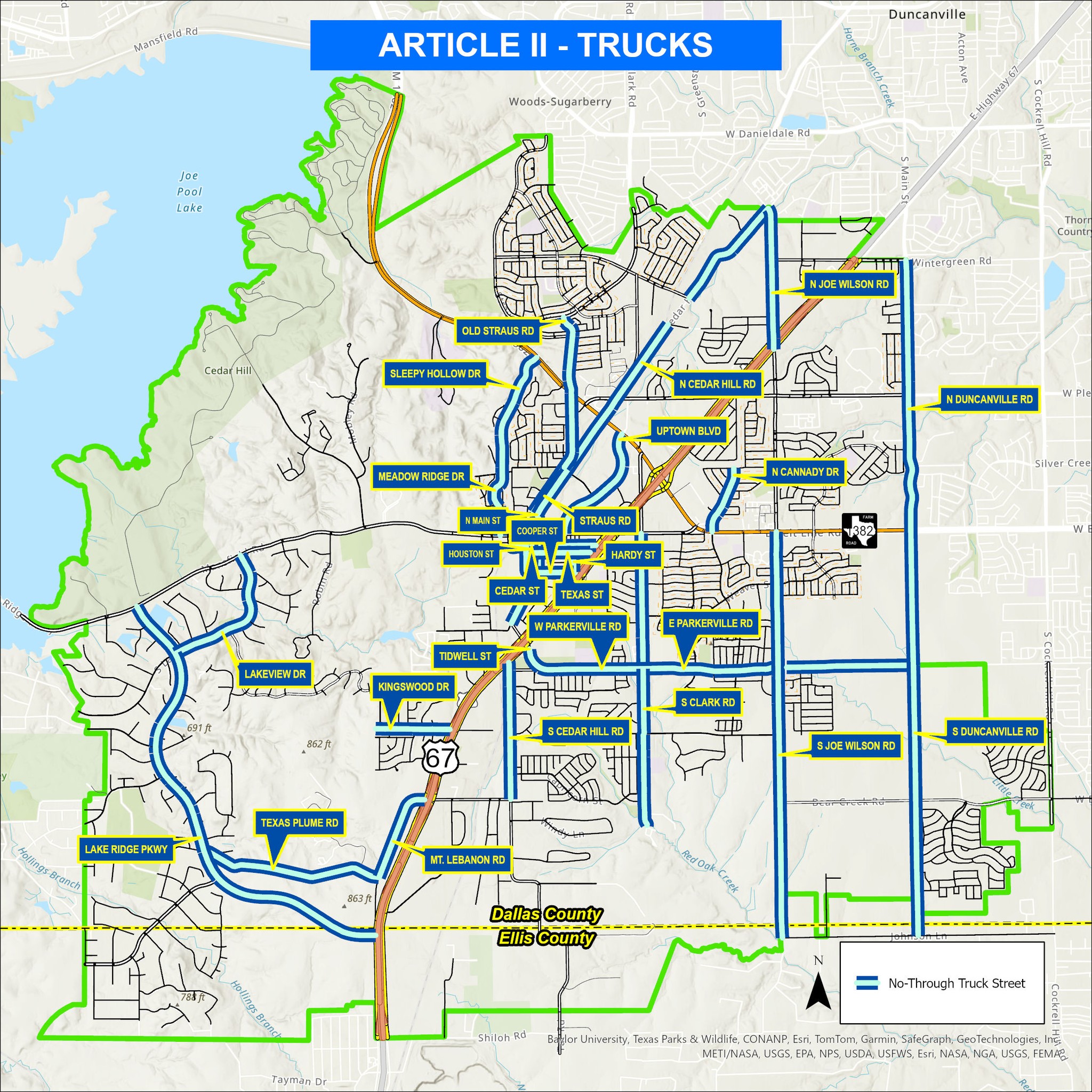 Truck Ordinance Signage Map