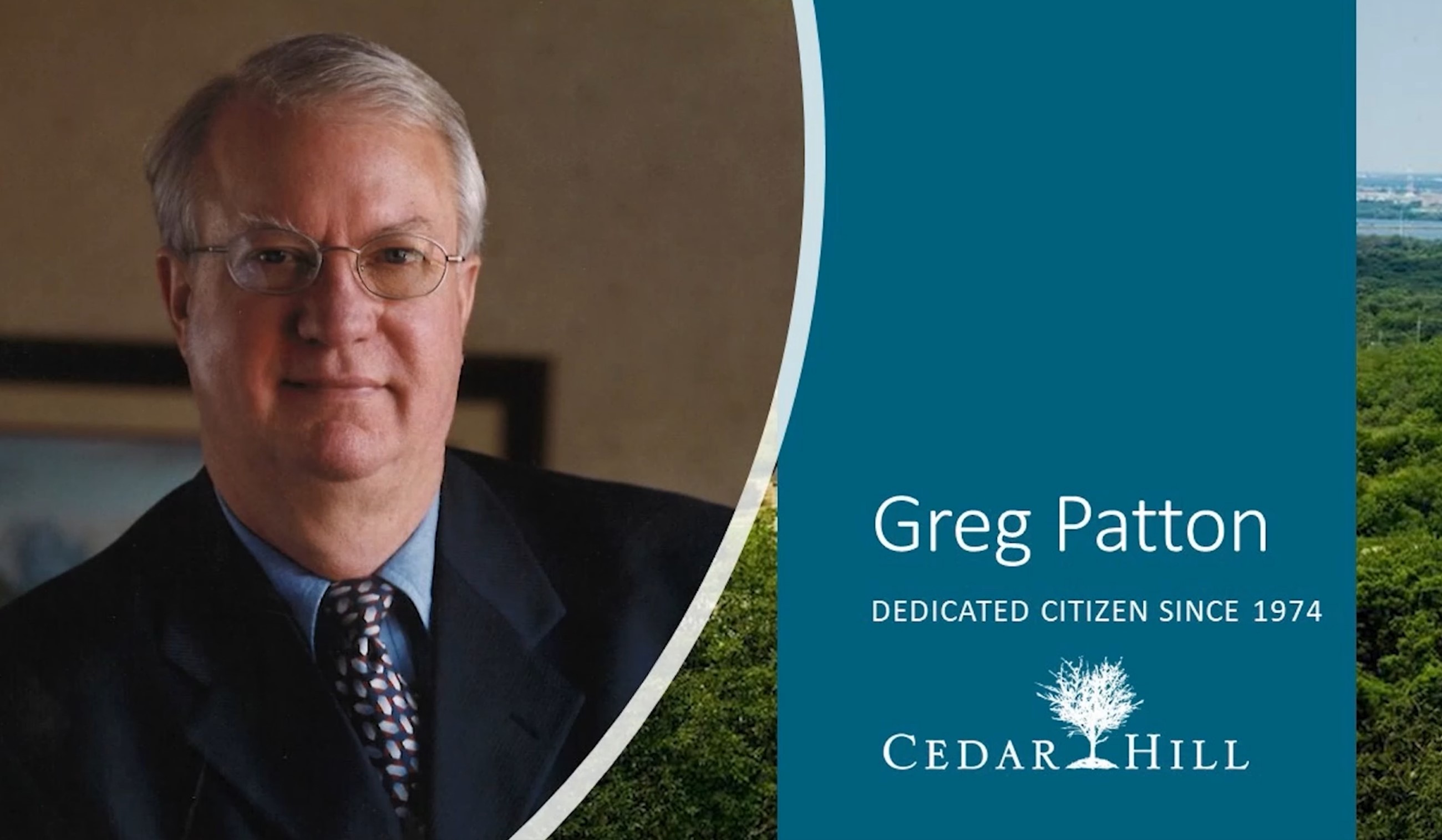 Image of Greg Patton with Cedar Hill logo