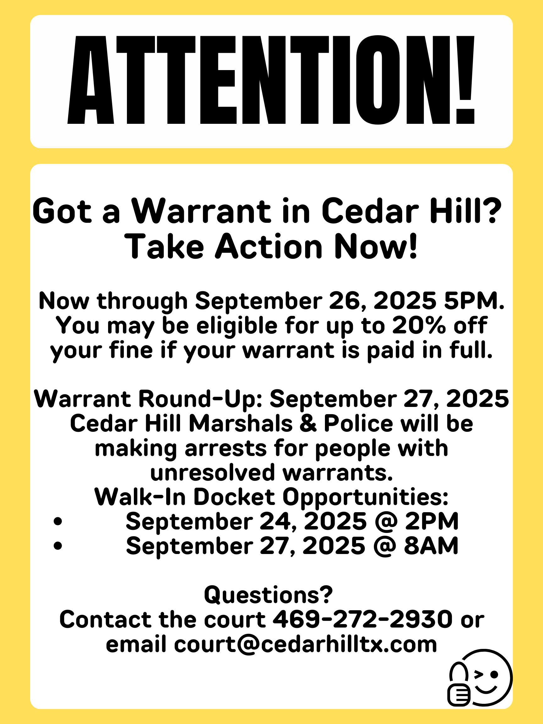 Blue Yellow Simple Attention Poster